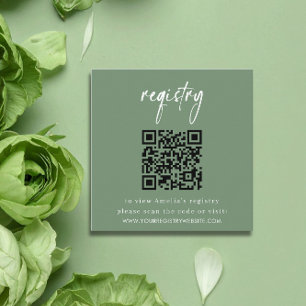Sage Green Baby Shower Registry Card