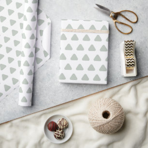 Sage Green Baby Triangle Wrapping Paper
