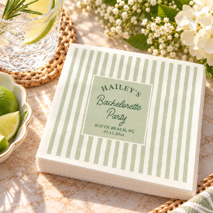 Sage Green Bachelorette Party Coastal Chic Napkin