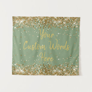 Sage Green Backdrop Birthday Party Photo Booth Tapestry