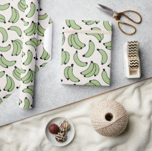 Sage Green Banana Cabana Bright Tropical Wrapping Paper
