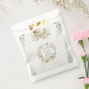 Sage Green Bassinet Baby Shower Favour Bag