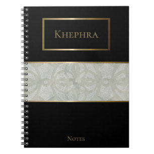Sage Green Batik Simple Name Notebook