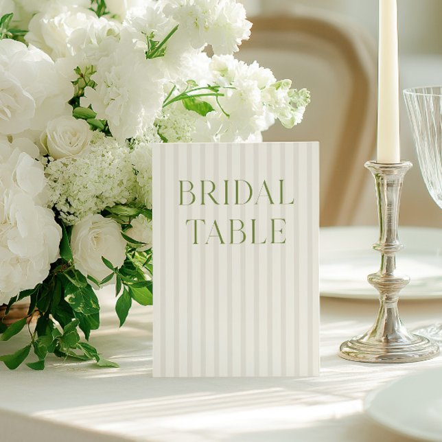 Sage Green & Beige Wedding Bridal Table Number (Classic Sage Green & Beige Wedding Table Number)