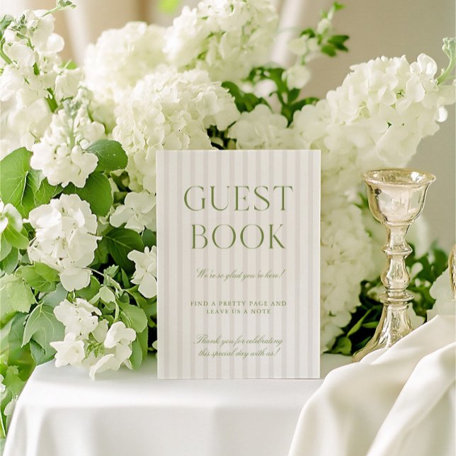 Sage Green & Beige Wedding Guest Book Sign Invitation (Sage Green & Beige Wedding Guest Book Sign)