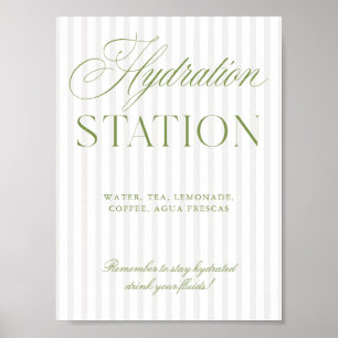 Sage Green & Beige Wedding Hydration Station Sign
