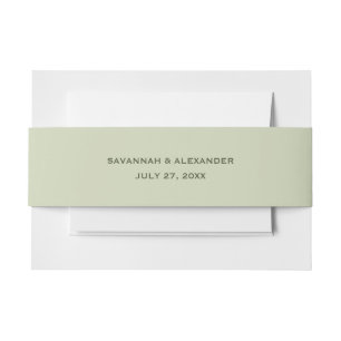 Sage Green Belly Band Invitation Belly Band