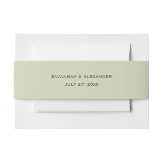 Sage Green Belly Band Invitation Belly Band