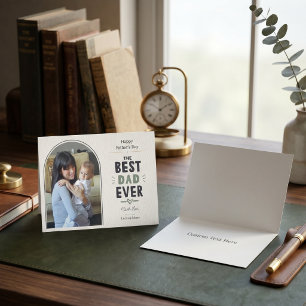 Sage Green Best Dad Ever Father's Day Photo Collag Card