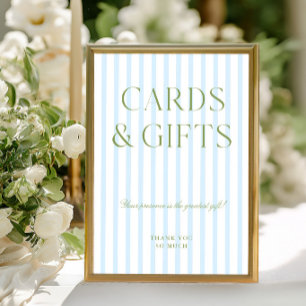 Sage Green & Blue Cards & Gifts Wedding Sign