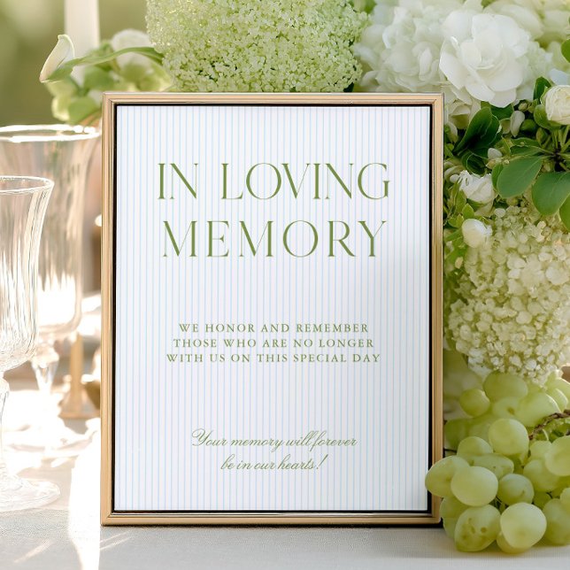 Sage Green & Blue In Loving Memory Sign (Sage Green & Blue In Loving Memory Sign)