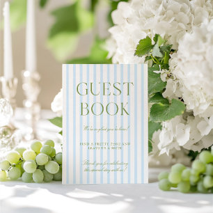 Sage Green & Blue Wedding Guest Book Sign Invitation