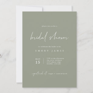 Sage Green Bohemian Bridal Shower Invitation
