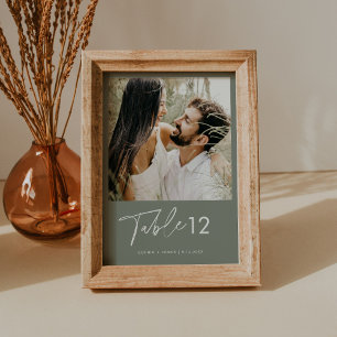 SAGE Green Bohemian Photo Table Number 5x7