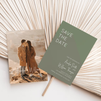 Sage Green Bohemian Save the Date Invitation