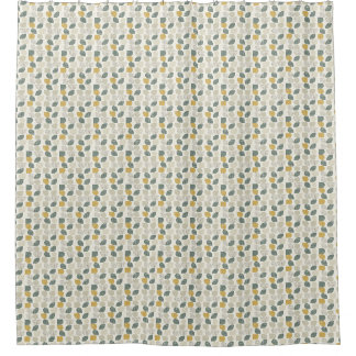 Sage Green Boho Abstract Shower Curtain