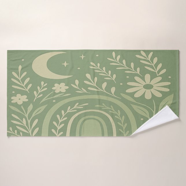 Sage Green Boho Bath Towel (Bath Towel)