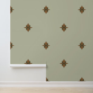 Sage Green Boho Earthy Vibes - Small Diamonds Wallpaper