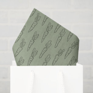 Sage Green Boho Easter Pattern Carrot Spring Tissue Paper