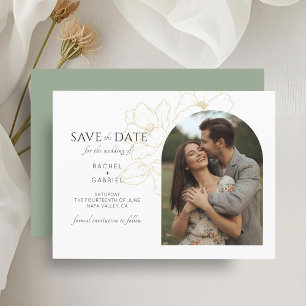 Sage Green Boho Floral Wedding Save the Date