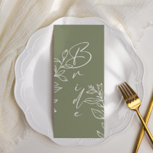 Sage Green Boho Flower Reserved Seating Menu