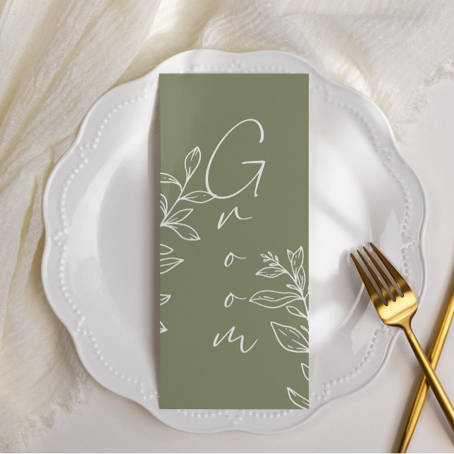 Sage Green Boho Flower Reserved Seating  Menu (Creator Uploaded)