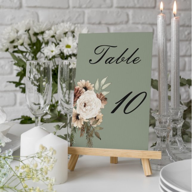 Sage Green Boho Wedding  Table Number (Creator Uploaded)