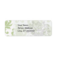 sage green bold large damask pattern
