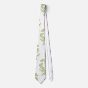 sage green bold large damask pattern tie