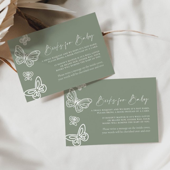 Sage Green Books for Baby Card  (Creator Uploaded)