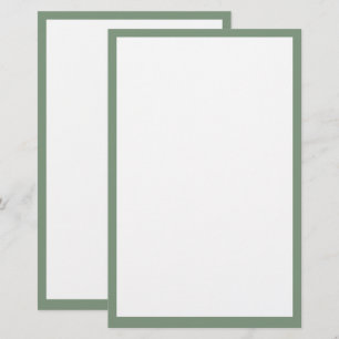 Sage Green Border Edge White Custom Colour Wedding Stationery