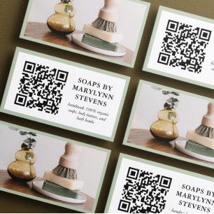 Sage Green Border QR Code & Photo Insert