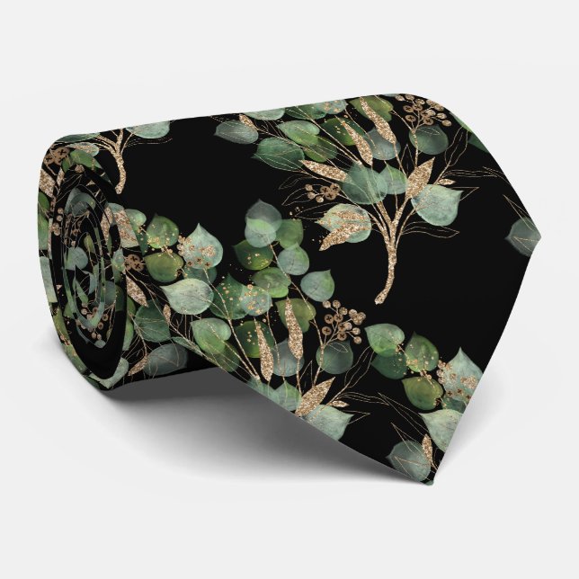 SAGE GREEN BOTANICAL 2 MENS TIE (Rolled)