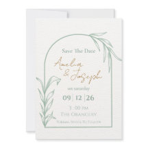 Sage Green Botanical Arch Save the Date