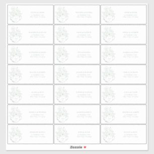 Sage Green Botanical Bridal Tea Guest Address