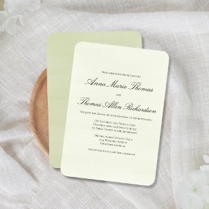 Sage Green Botanical Elegant Minimalist Wedding Invitation
