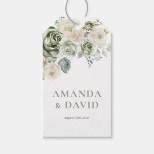 Sage Green Botanical Elegant Wedding Gift Tags