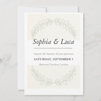 Sage Green Botanical Elegant Wedding Invitation 