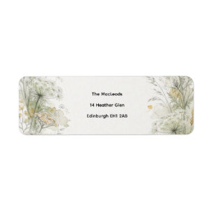 Sage Green Botanical Floral Return Address Labels