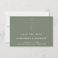 Sage Green botanical Floral Save date essential