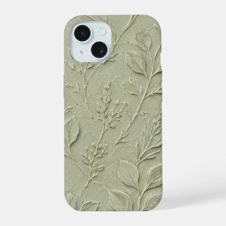 Sage Green Botanical Leaf Pattern iPhone Case