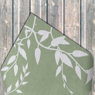 Sage Green Botanical Leaves Bridal Shower Tissue Paper