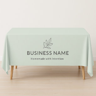 Sage Green Botanical Logo Display Minimalist  Tablecloth