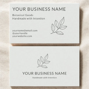 Sage Green Botanical Minimalist Small Business Card