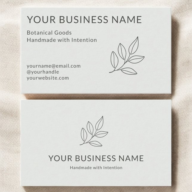 Sage Green Botanical Minimalist Small Business Card (Creator Uploaded)