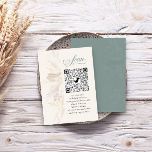 Sage Green Botanical Online RSVP QR Code Enclosure Card