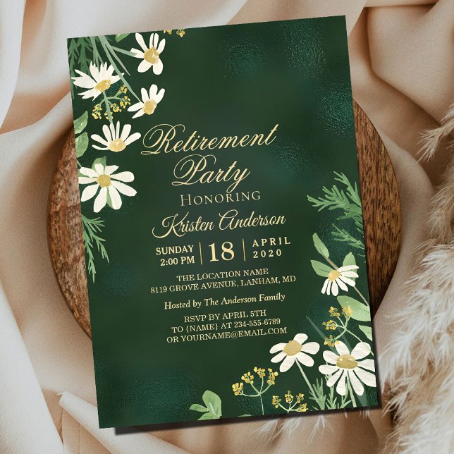 Sage Green Botanical Retirement Party  Invitation (Creator Uploaded)
