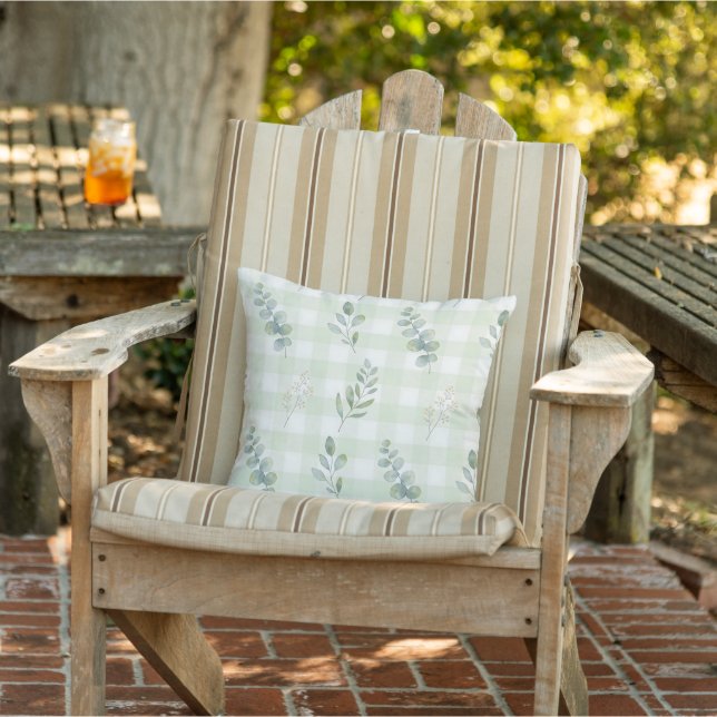 Sage Green Botanical Seamless Design Cushion (Chair)