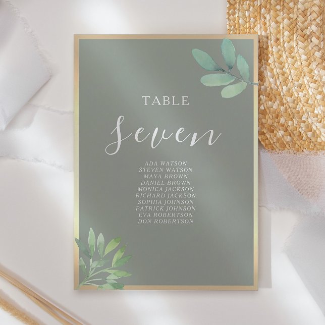 Sage Green Botanical Wedding Seating Chart (Creator Uploaded)