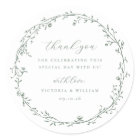 Sage Green Botanical Wreath Wedding Favour